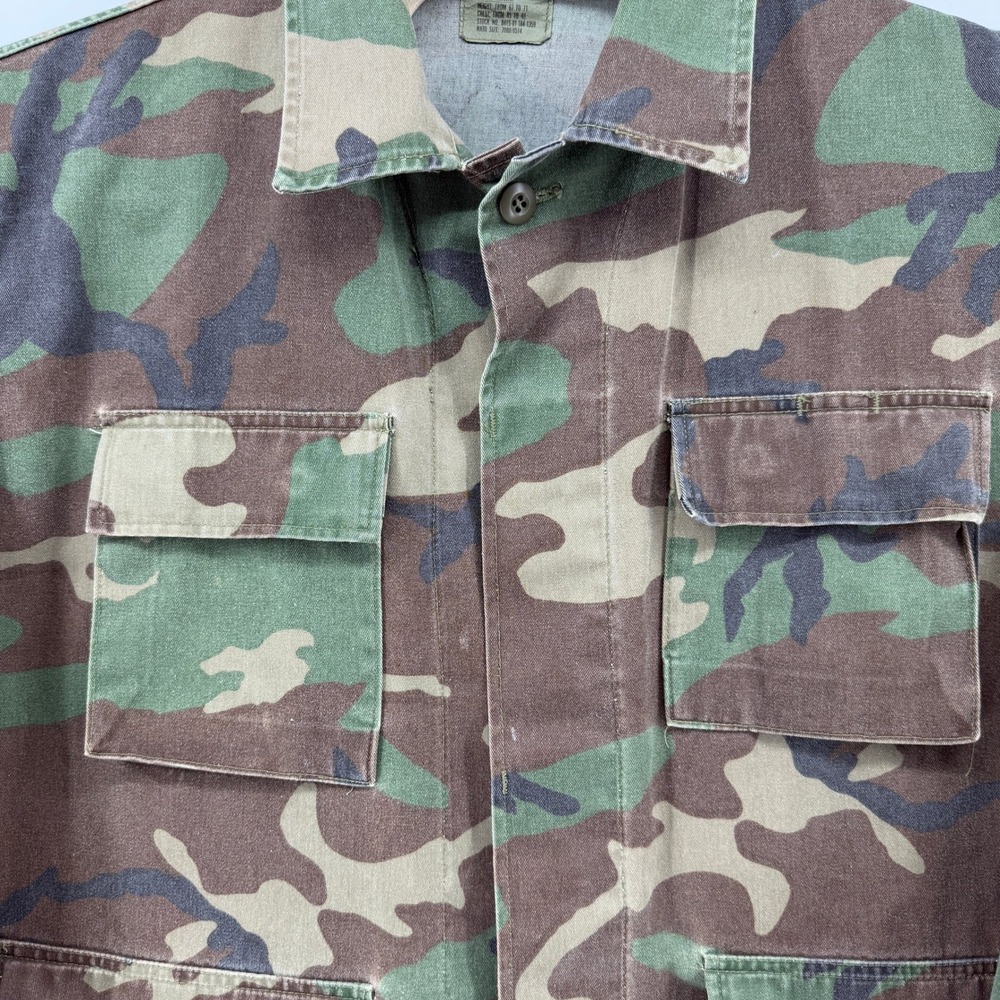 Military BDU Field Jacket Mens XL Regular Green Woodland Camo Utility Cargo Army - Picture 3 of 13